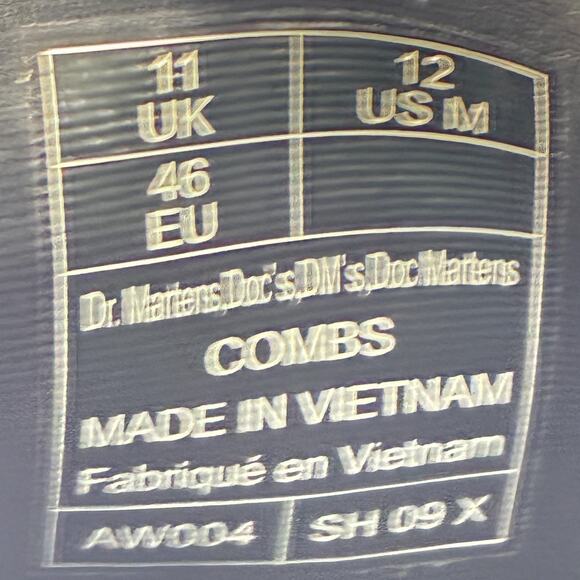 Dr. Martens Combs II Black High Top Streetwear Lace Up Combat Boots Mens Size 12 - Picture 8 of 9